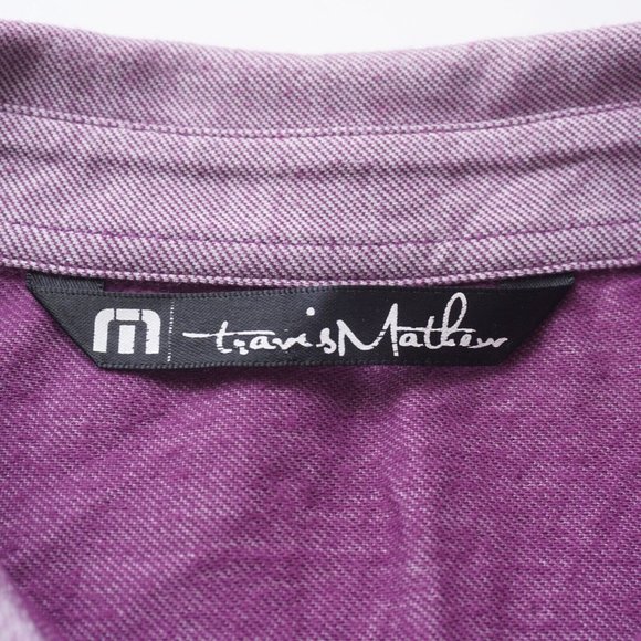 Travis Mathew Mens Polo Shirt Collared Short Sleeve Cotton Blend Purple Large - Picture 5 of 10